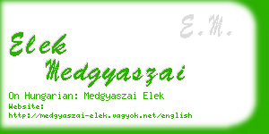 elek medgyaszai business card